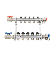 Комплект коллекторов REHAU HKV с балансировочными, термоклапанами и шаровыми кранами 5 выходов 1 x 3/4 12180513001