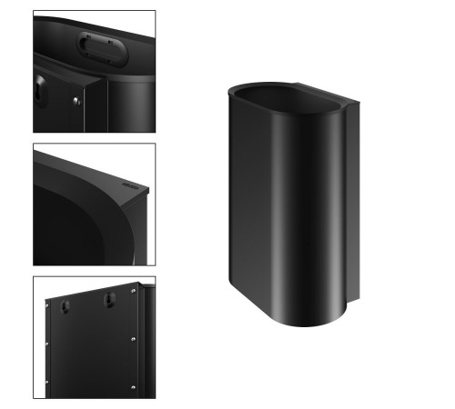 Ведро для мусора настенное KEUCO PLAN 30 л с крышкой чёрный матовый 14988 370000