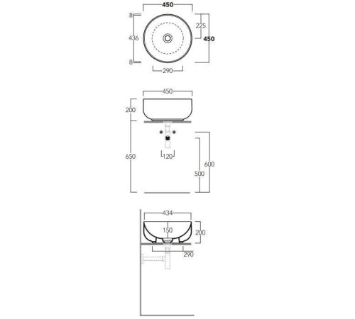 Раковина накладная Simas Balloon 45x20 см белая BA01bi