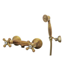 Смеситель для душа Mazzari Epoca с душевым набором бронза EPC01502