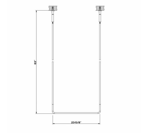 Полотенцедержатель потолочный Gessi Goccia 60 см h=160 см Brushed chrome 38143#147
