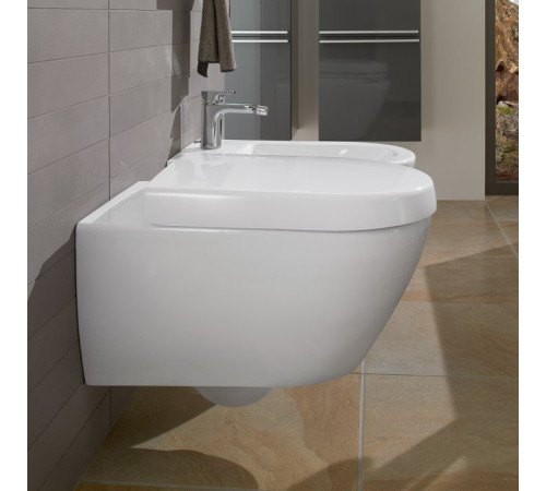 Биде подвесное Villeroy & Boch Subway 2.0 37х56.5х28 см CeramicPlus альпийский белый 540000R1