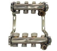 Коллекторный блок Gekon 1 x 3/4 3 выхода из нержавеющей стали с расходомерами GK 73103