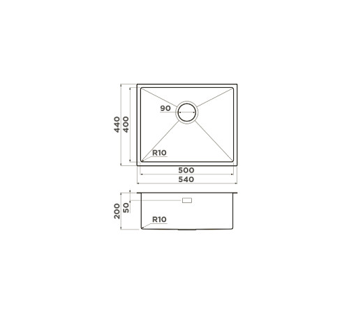 Кухонная мойка OMOIKIRI Taki 54-U/IF-GM 54x44 см вороненая сталь 4973107