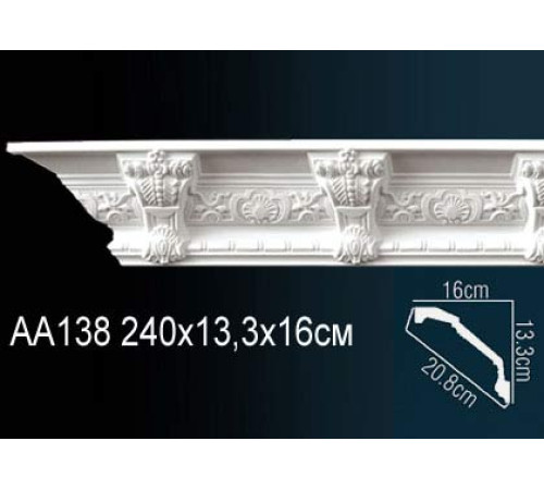 Карниз потолочный Perfect AA138 полиуретановый с рисунком AA138