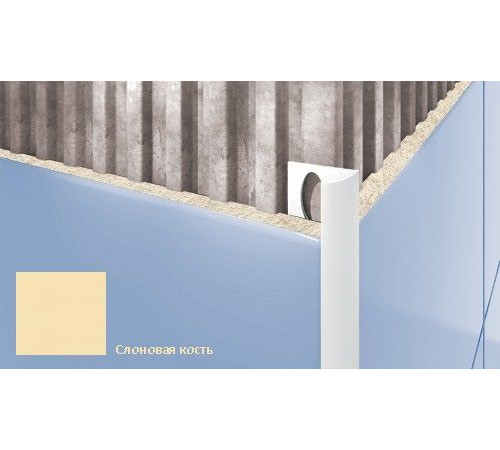 Профиль для плитки внешний Cezar 10 мм слоновая кость T102