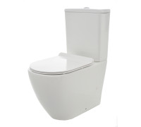 Унитаз напольный Aquanet AQM1002 безободковый с сиденьем микролифт AQM1002