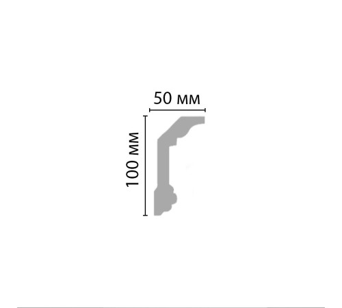 Плинтус потолочный гладкий Decomaster гибкий 100х50х2400 мм 96321F