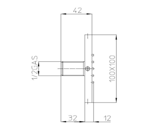 Форсунка настенная Bossini Cubic Flat 10х10 см черный матовый I00176.073