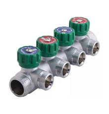 Коллектор с ручной регулировкой GAPPO G1002 1 x 3/4 на 2 выхода евроконус G1002-2