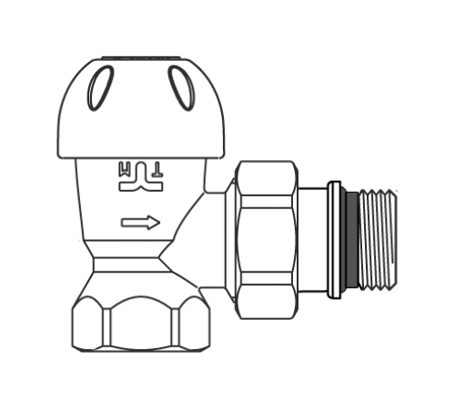 Клапан запорный угловой Tiemme 3/4 ВР х 3/4 НР с уплотнительным кольцом 3330017