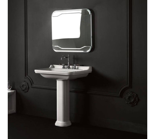 Раковина Kerasan Waldorf 80х55 см 3 отверстия с пьедесталом белый/хром 417001/4141K1bi/cr*3