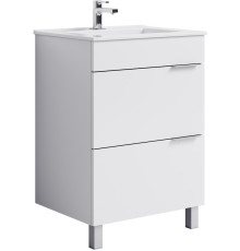 Тумба под умывальник напольная AQUATON Бриг 560х835х445 мм 2 ящика белая Br.01.06/2/W