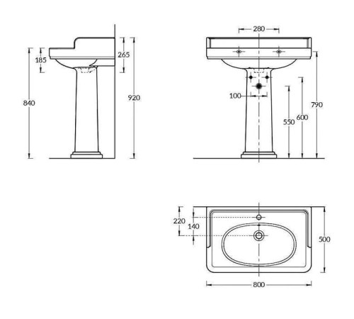 Раковина Kerama Marazzi Pompei 80х50х26.5 см подвесная мебельная белый глянцевый PO.wb.80