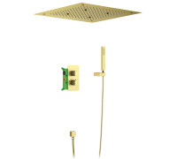 Набор для комплектации душа с термостатом Timo Petruma 500х500 мм золото матовое SX-5029/17SM