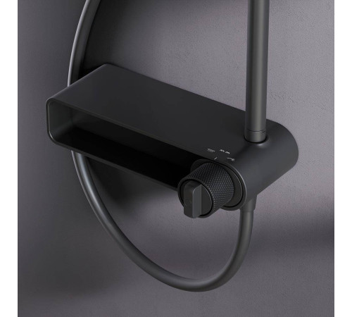 Душевая система AM.PM X-Joy со смесителем-полкой черный матовый F0785A622