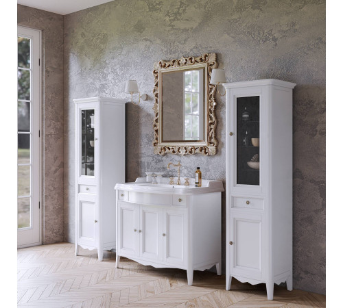 Комплект мебели для ванной Tiffany World Veronica Nuovo 105 см напольный белый VER5105-B/AR874bi