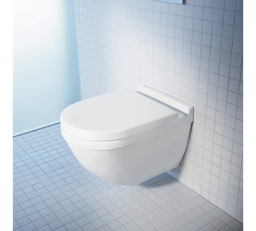 Унитаз подвесной безободковый Duravit Starck 3 540x360 мм с сиденьем микролифт белый 45270900A1