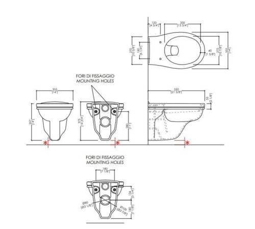 Унитаз подвесной Devon&Devon Rose 56х36 см белый IBWCSRO