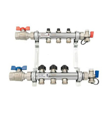 Комплект коллекторов REHAU HKV с балансировочными, термоклапанами и шаровыми кранами 3 выхода 1 x 3/4 12180313001