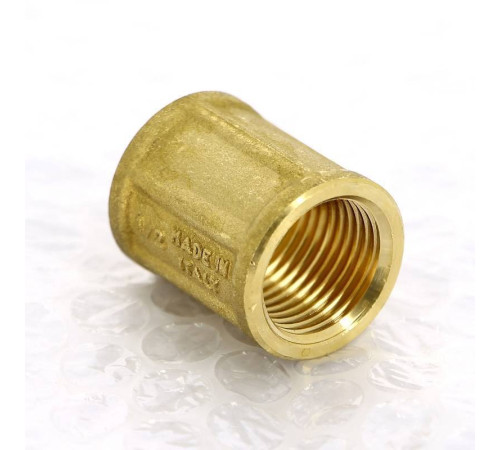 Муфта латунная Tiemme 1/2 дюйма ВР-ВР 1500034