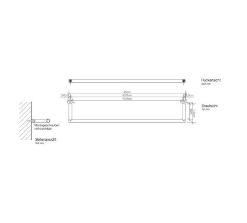 Полотенцедержатель Decor Walther Mikado HTE45 45 см подвесной черный матовый 0520860