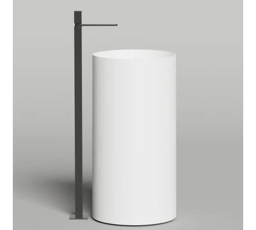 Раковина напольная Salini Armonia Round 01 45х45х90 см S-Stone белый матовый слив в пол 130421M