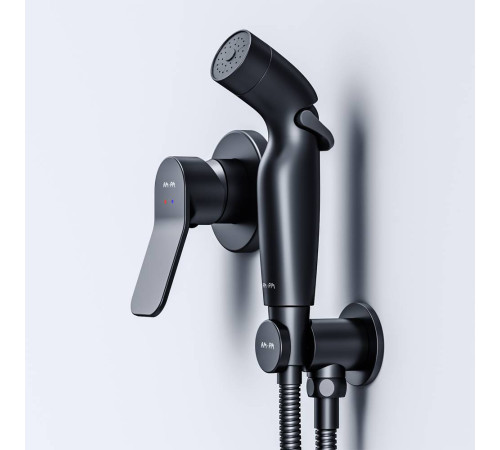 Смеситель встраиваемый с гигиеническим душем AM.PM X-Joy черный матовый F40H85A22