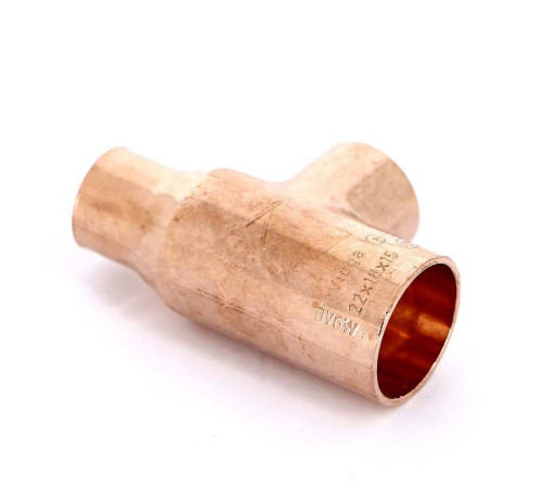 Тройник медный под пайку Viega 22х18х15 мм 105297