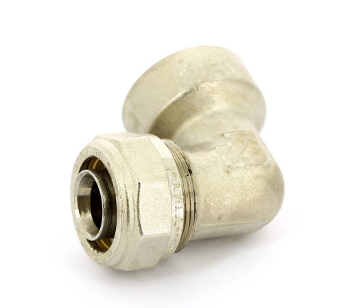 Угольник обжимной Tiemme 26х1 внутренняя резьба никелированный 1600052