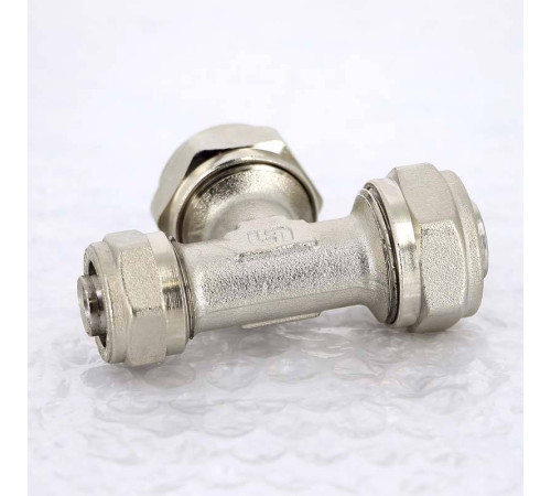 Тройник обжимной никелированный Uni-Fitt 20х16х20 мм 666N7670