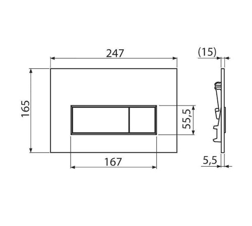 Кнопка смыва Alcaplast M572 матовый хром M572