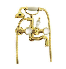 Смеситель для ванны с душевым комплектом Boheme Imperiale Presente золото глянцевое 333