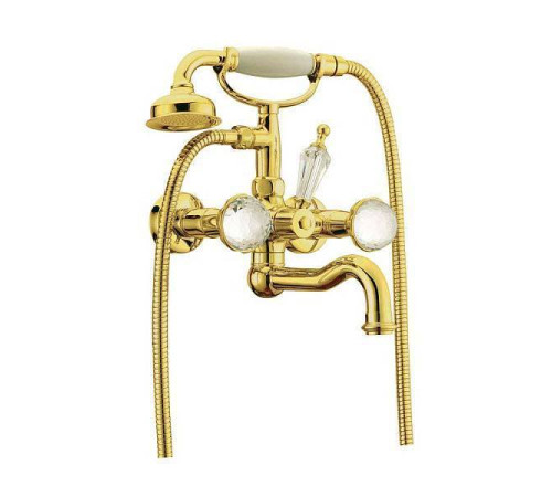 Смеситель для ванны с душевым комплектом Boheme Imperiale Presente золото глянцевое 333