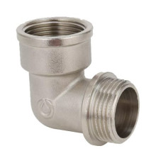 Угольник резьбовой 90° Gappo 1/2 ВР/НР латунный никелированный G2207