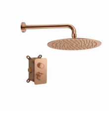 Душевая система Aquanet Siena с термостатом и верхним душем медь AQM8413BC