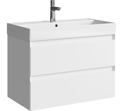 Тумба под умывальник AQUATON Geometria 81 см 2 ящика белый GE01082WM