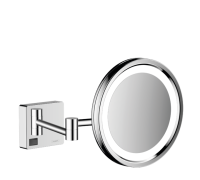 Зеркало косметическое Hansgrohe AddStoris Ø 160 мм с LED подсветкой хром 41790000