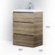 Тумба под раковину напольная AM.PM Gem 60 см 3 ящика светлый дуб M91FSX0602OF