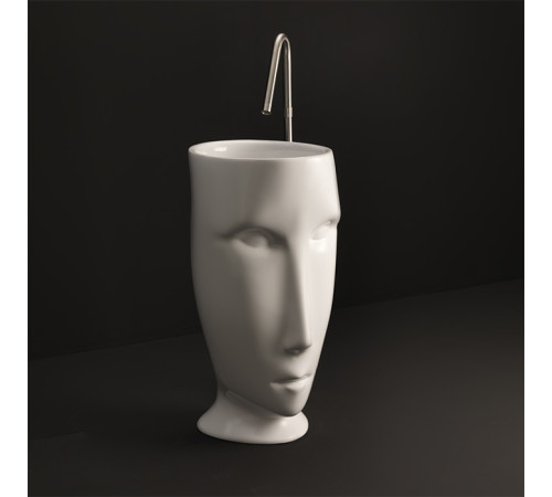 Раковина напольная Kerasan Artwork Moloco 45х51х94.5 см слив в пол белый 474001/756830