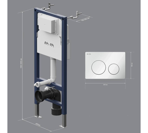 Инсталляция для подвесного унитаза AM.PM PrimeFit L с механической клавишей I012709.0101