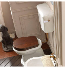 Унитаз приставной Kerasan Retro 72х38.5 см с низким бачком слив в пол белый/бронза 107201/101001/760393/757093/757193