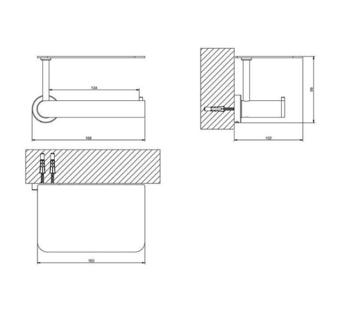 Держатель для туалетной бумаги с крышкой подвесной Gessi Emporio Accessories Finox Brushed Nickel 38855#149