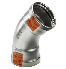 Угольник пресс 45° Viega Sanpress Inox XL 108 мм нержавеющая сталь 482671