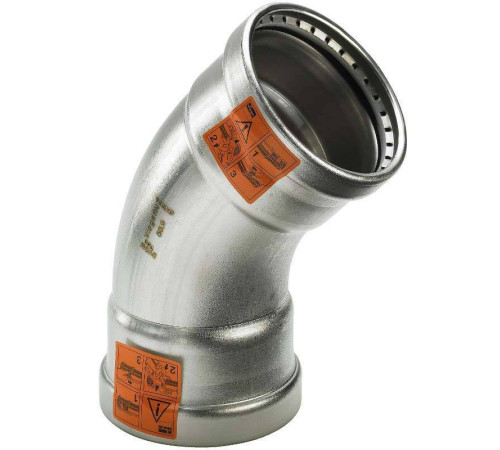 Угольник пресс 45° Viega Sanpress Inox XL 108 мм нержавеющая сталь 482671