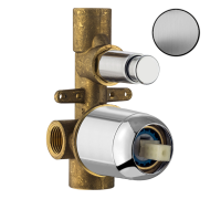 Внутренняя часть смесителя для душа Plumberia Selection IXO 2 выхода брашированный хром INT0036CS