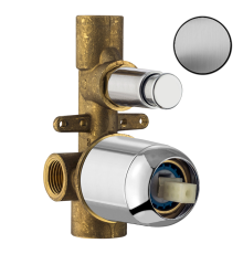 Внутренняя часть смесителя для душа Plumberia Selection IXO 2 выхода брашированный хром INT0036CS