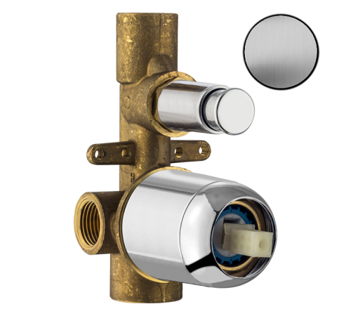 Внутренняя часть смесителя для душа Plumberia Selection IXO 2 выхода брашированный хром INT0036CS
