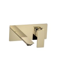 Смеситель для раковины Aquanet Savona настенный на 2 отверстия золото AQM6815GG