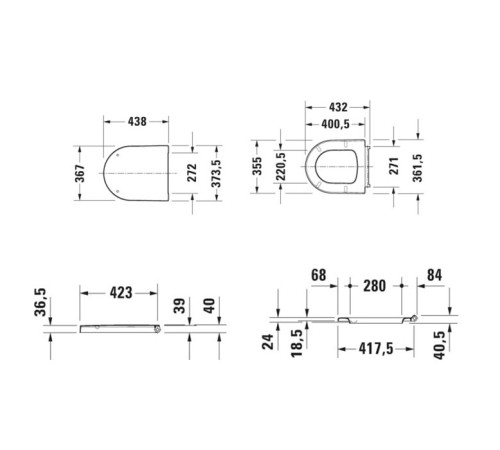 Сиденье для унитаза Duravit ME by Starck с микролифтом белое 0020190000